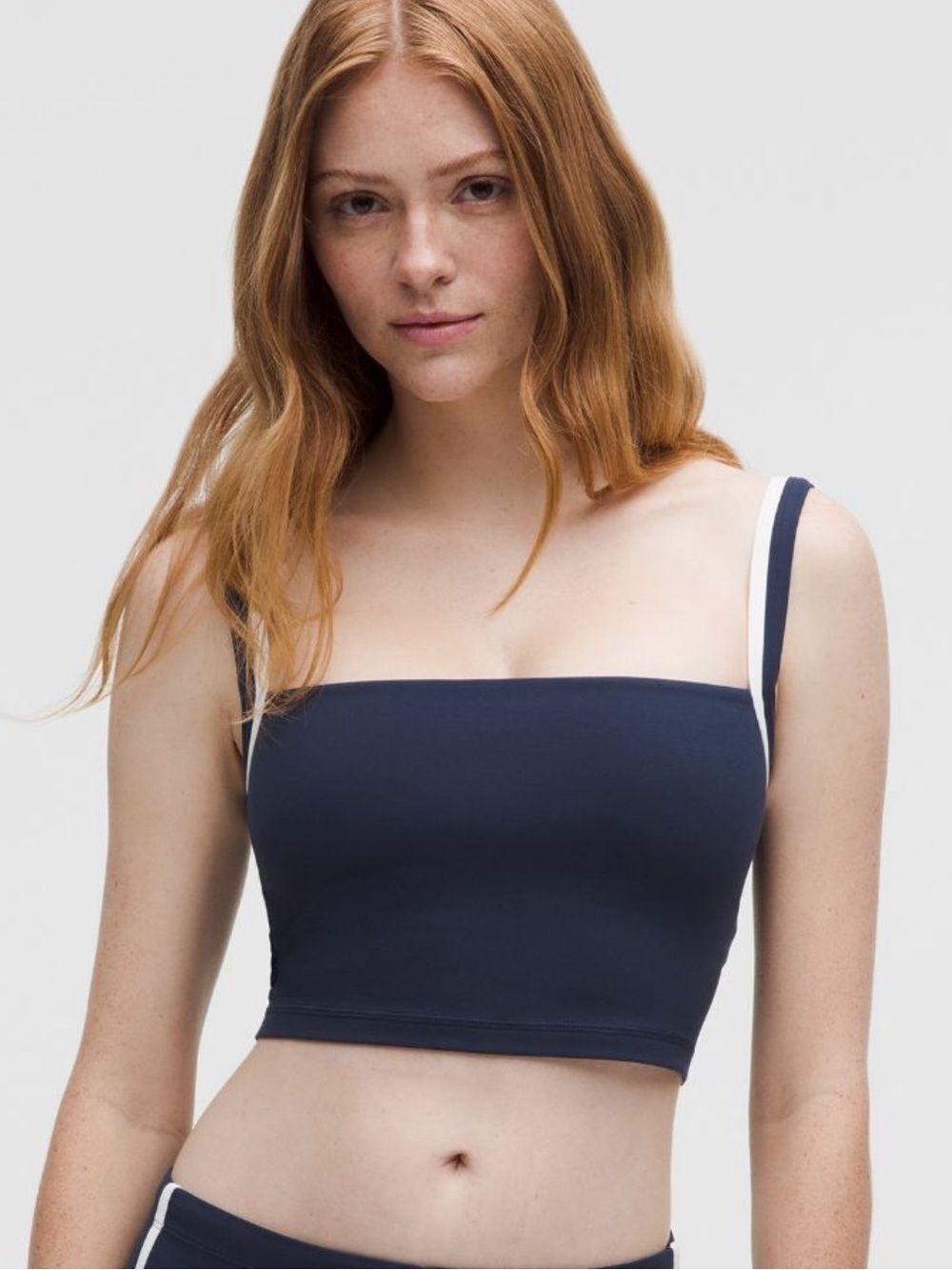 Medium/ 8 Lululemon Nulu Cropped Tank Top *sport meets studio set - navy blue - Picture 2 of 10